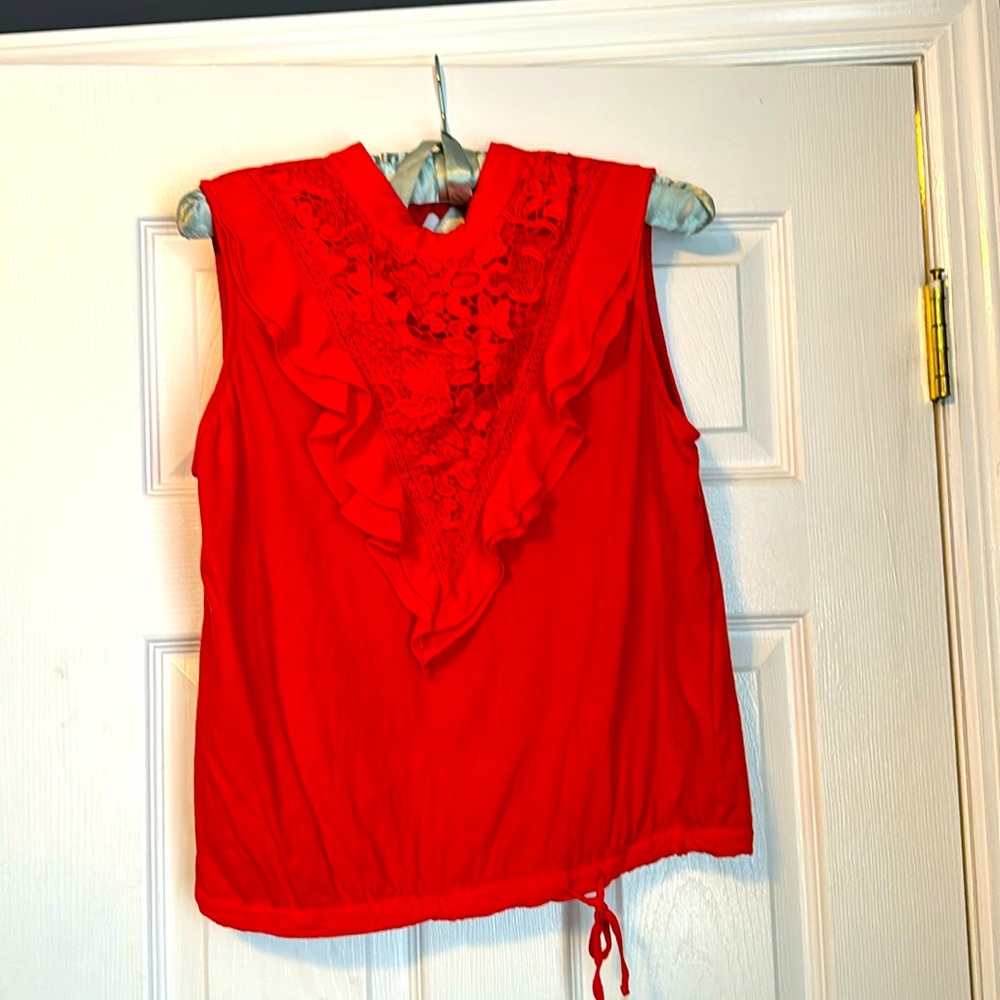 Tiny brand for Anthropologie  embellished cotton shell.